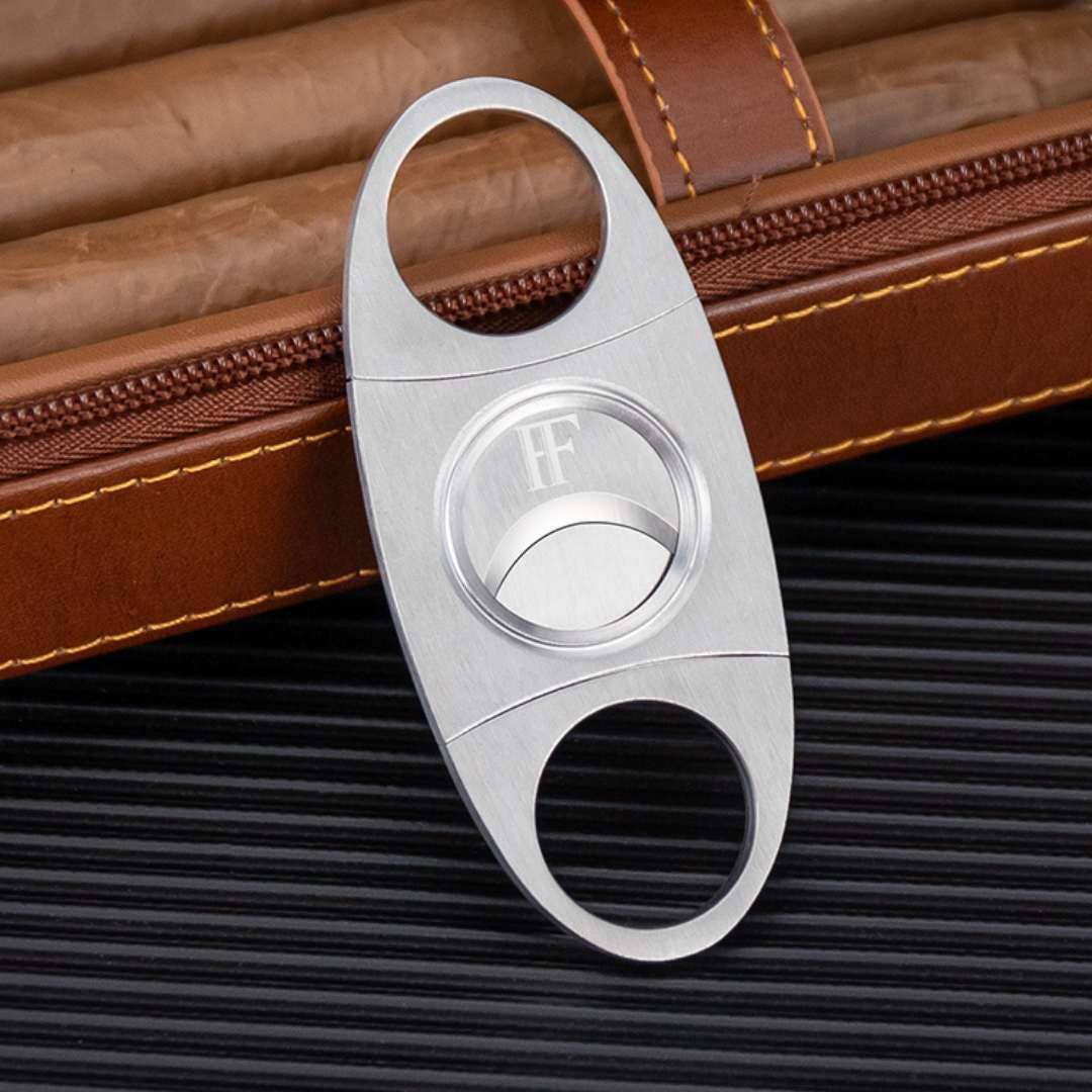 Fluid And Fire - Wholesale Humidor/Cigar Accessory - Leather Case, Yellow Metal Torch, Guillotine Cutter4