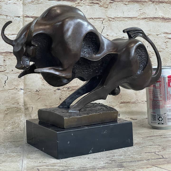 Bronzhaus - Vente Sculpture - Statue de taureau en bronze d'art moderne Milo originale abstraite milieu du siècle