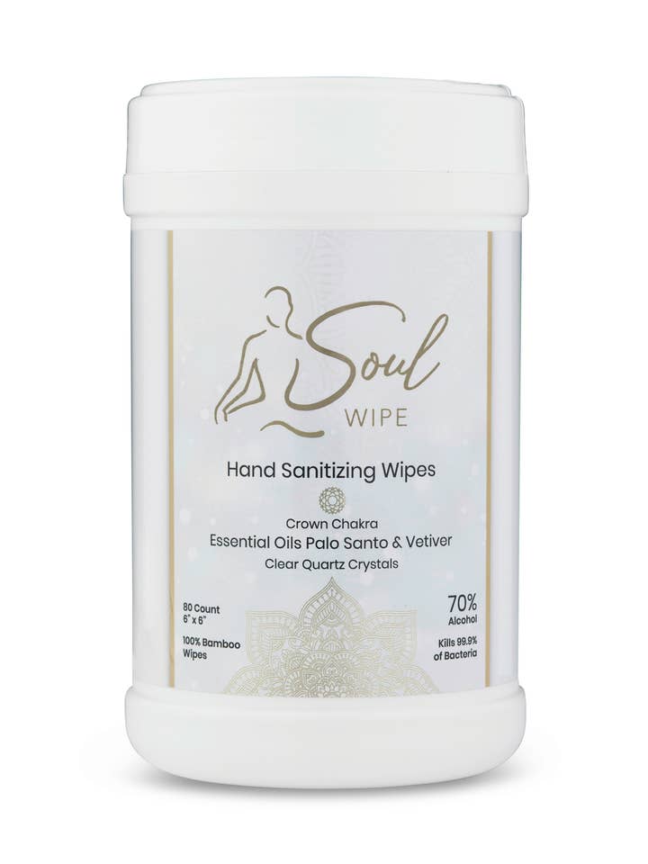 Hånddesinficerende tørretumbler Palo Santo og Vetiver æteriske olier for engroshandel hos soul wipe hand sanitizing wipe