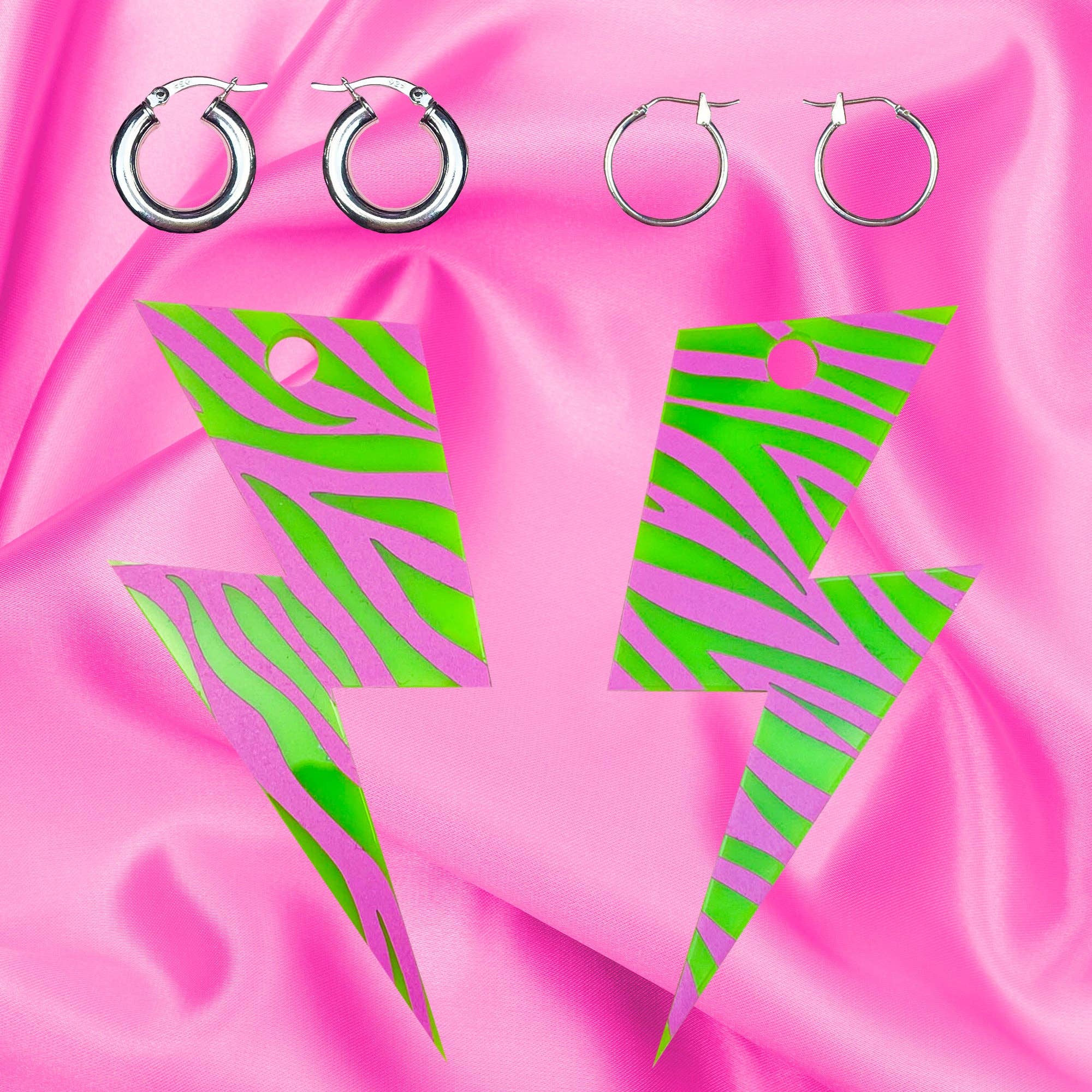Fairly Odd Shop - Wholesale Dangle Earrings - Zebra Blaze Lightning Bolt Earrings1