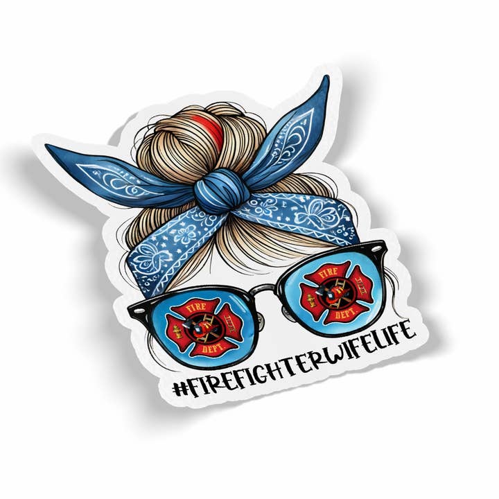Firefighter Wife Life Hashtag Waterproof Sticker for wholesale by JE Creates