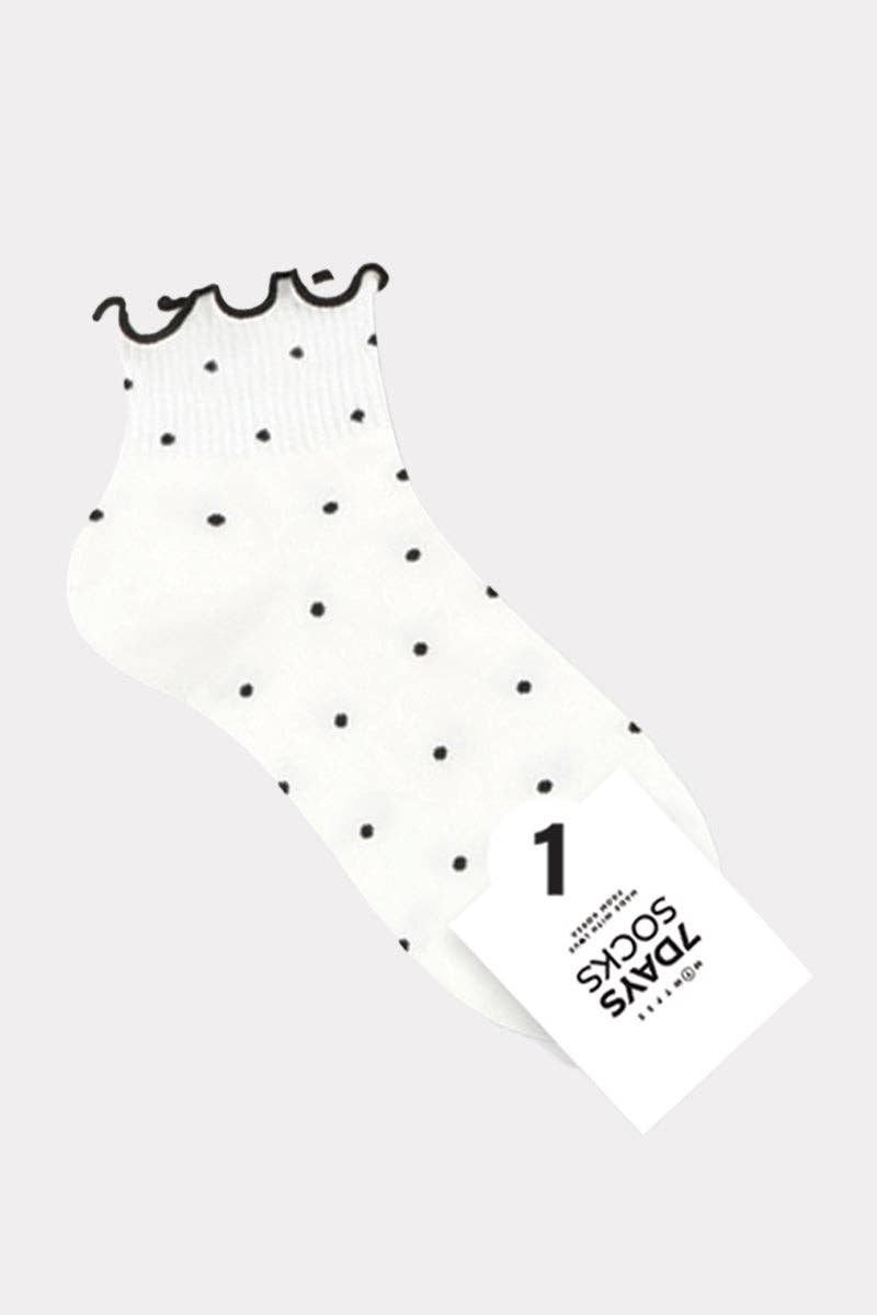 7DAYSSOCKS - Wholesale Socks - Women's - Women's Crew Frill Dot Socks9
