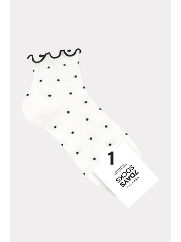 7DAYSSOCKS - Wholesale Socks - Women's - Women's Crew Frill Dot Socks9
