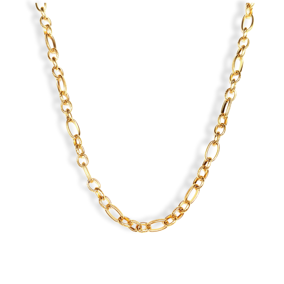 Savvy Bling - Wholesale Link & Chain Necklace - Paperclip Oval Triple Chainlink Necklace0