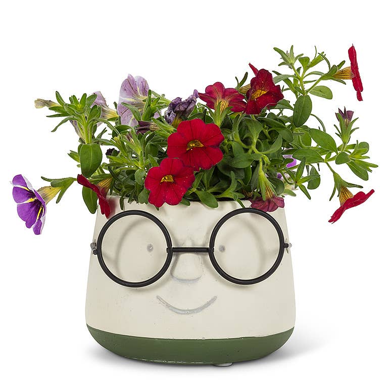 Abbott - Wholesale Plant Pot - Face Planter w/Glasses6
