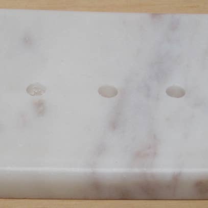 natural habitat - Vendita all'ingrosso Portasaponi da bagno - Portasapone concavo a 3 fori, rettangolare, in marmo2