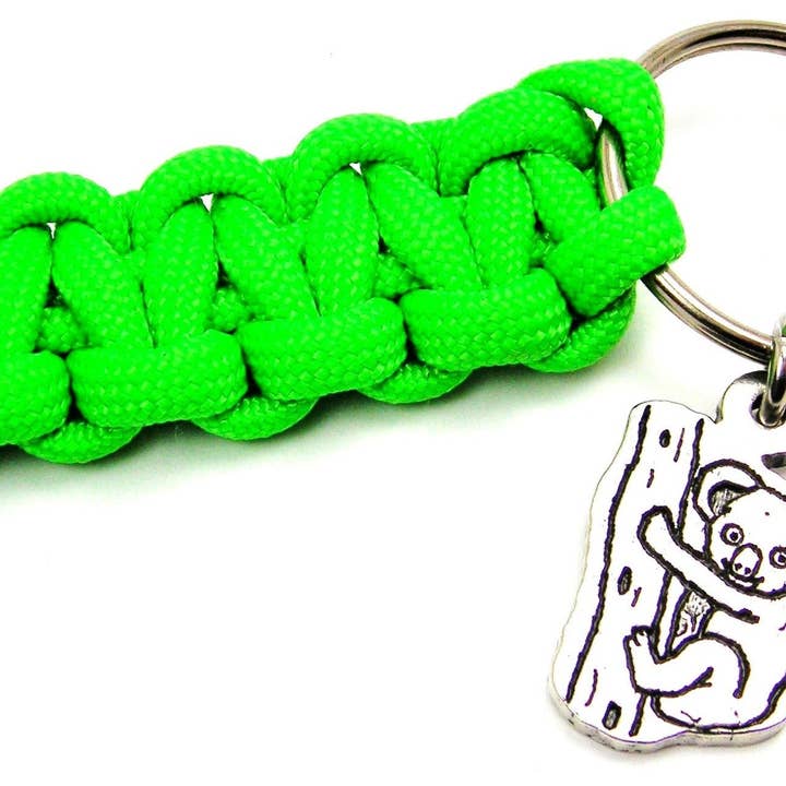 Chubby Chico Charms - Vendita all'ingrosso Portachiavi - Unisex - Portachiavi in paracord con koala su albero, motivo: animale di eucalip