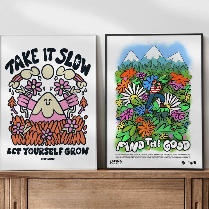 Lost Lines Studio - Wholesale Art Print - Take it slow and let yourself Grow - Art Print3
