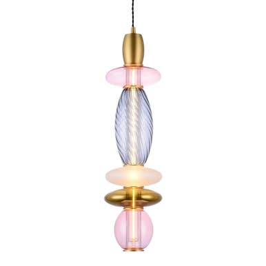 Léonor Vertikal Upphängning Rosa/Rökfärgad/Ogenomskinlig/Guldspegel för wholesale av Elements Lighting