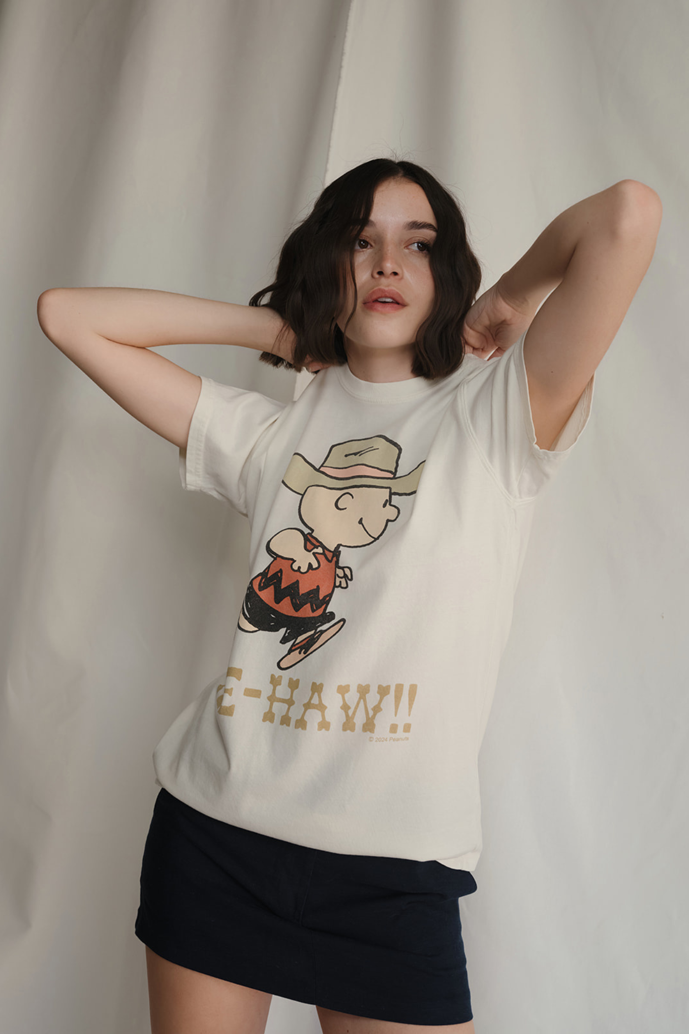People Of Leisure - Wholesale Screen Printed T-Shirt - Women's - Peanuts Yee-Haw!!3