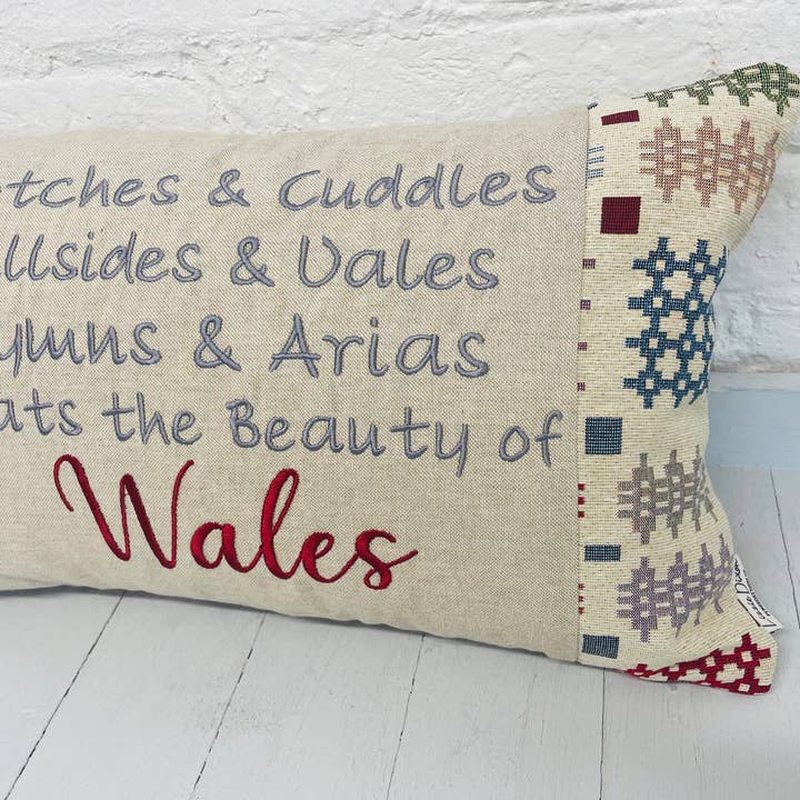 Lizzie Dixon Designs - Wholesale Throw/Decorative Pillow - Welsh Blanket Tapestry Cushion, Handmade