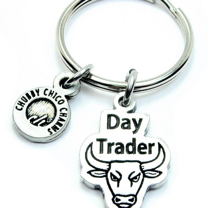 Chubby Chico Charms - Vente Porte-clés – unisexe - Day Trader Bull Key Chain Bourse Stocks Achat Vente Hodl