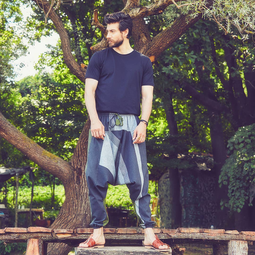 Los Banditos - Wholesale Pants - Men's - Tie Waist One Size Mens Cotton Harem Pants1