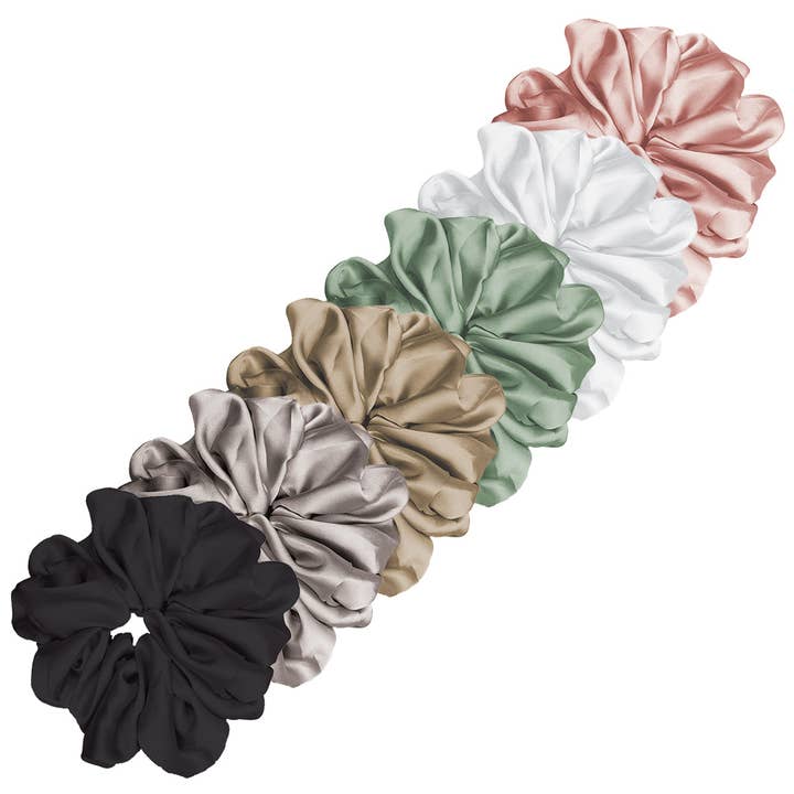 Luxe "Oversized" Plush Scrunchie - Spumoni Pack (6pcs) for wholesale by Pink Pewter