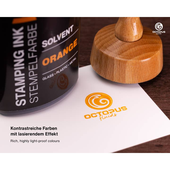 Octopus Concept GmbH - Wholesale Ink pad - Octopus stamp ink for smooth surfaces, orange 50ml2