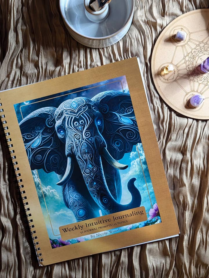 Weekly Intuitive Journal | Guided Self-Discovery Prompts | Healing, Mindfulness & Personal Growth | 8x11 Wellness Journal for wholesale by Wildroot Alchemy