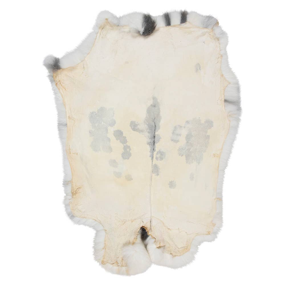 Mars & More - Brand of B Living - Vendita all'ingrosso Vetrina per rivenditori - Accessori - Pelliccia Coniglio Maculato Bianco Grigio 40Cm1