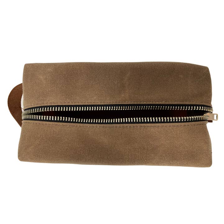 Steele Canvas Basket Corp. - Wholesale Toiletry bag – Unisex - Brown Waxed Canvas Dopp Kit5