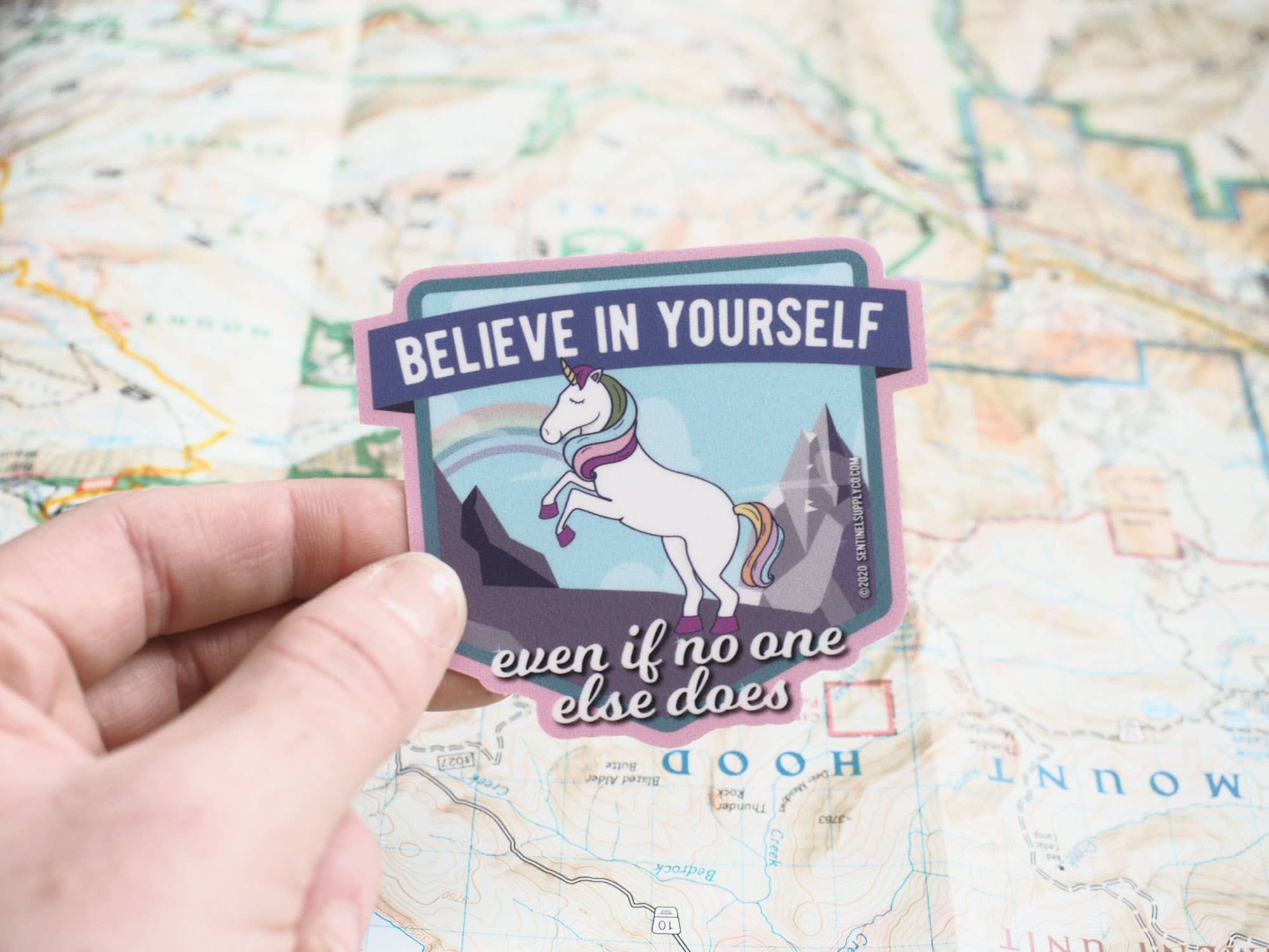 Sentinel Supply - Wholesale Sticker - Believe in Yourself Cute Rainbow Unicorn Sticker0