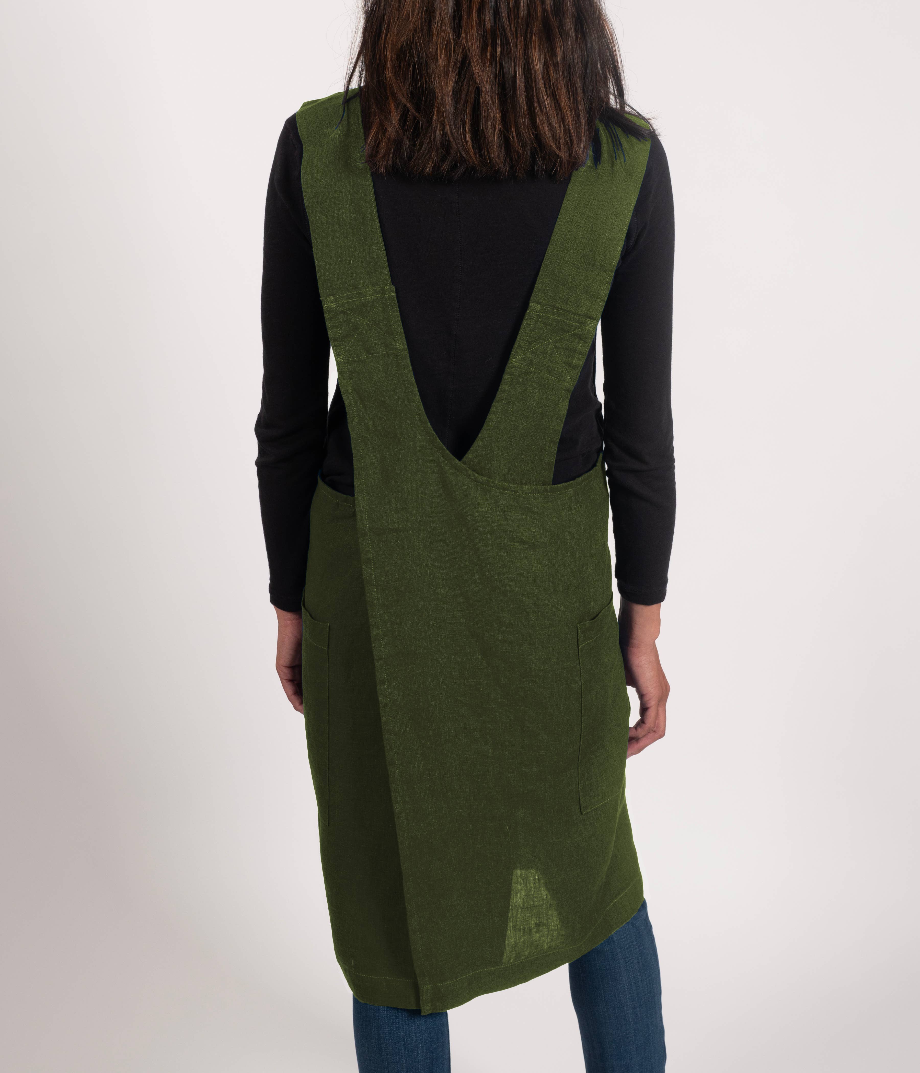 KAF Home - Wholesale Apron - KAF Home Firenze Stone Washed Linen Cross Back Smock Apron4