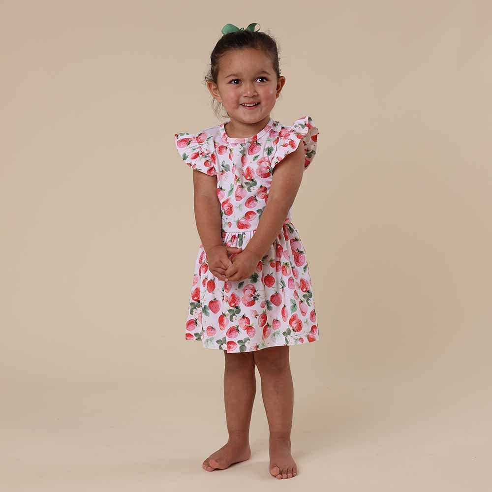 Snuggle Hunny - Wholesale Dress – Baby - Strawberry Short Sleeve Organic Dress13