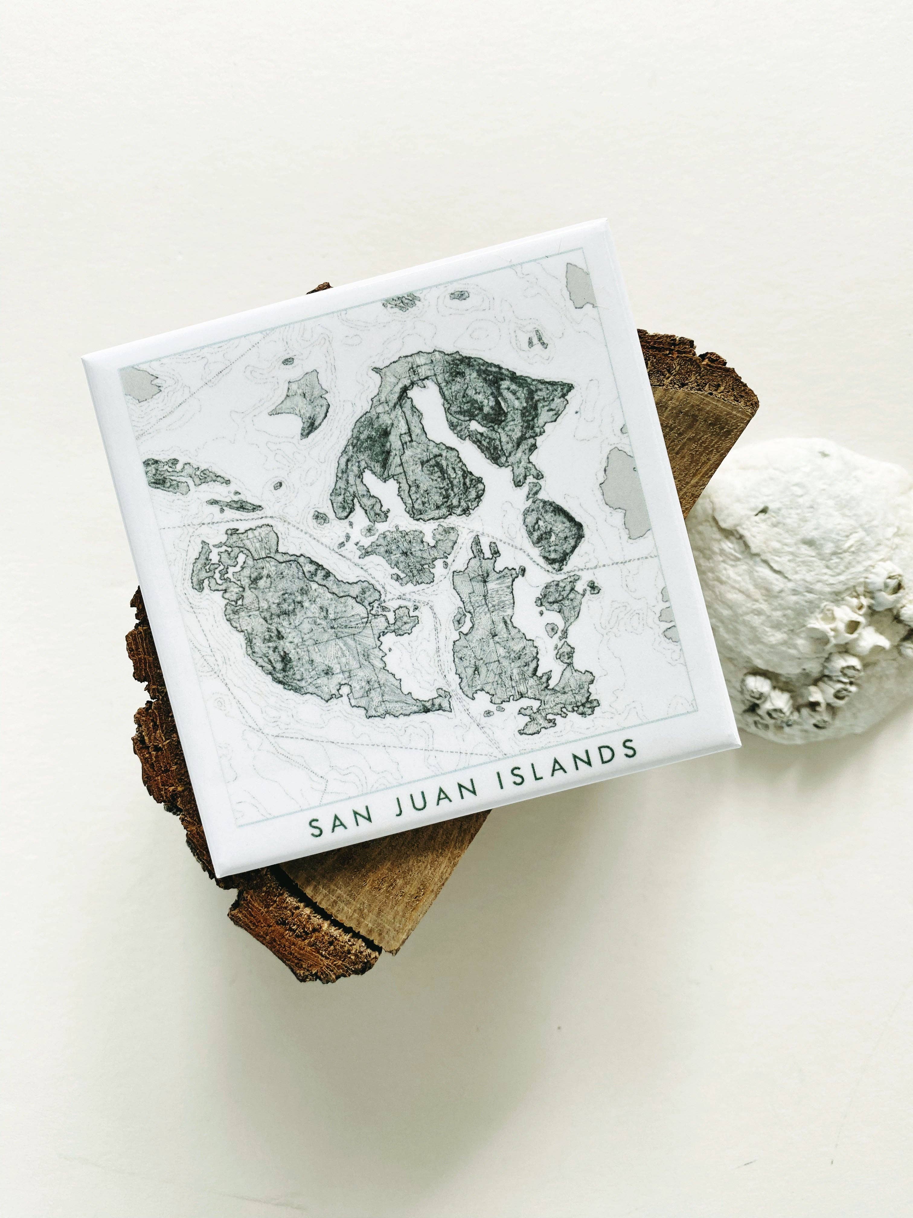 Turn-of-the-Centuries - Wholesale Magnet - San Juan Islands Washington Topo Map: MAGNET4