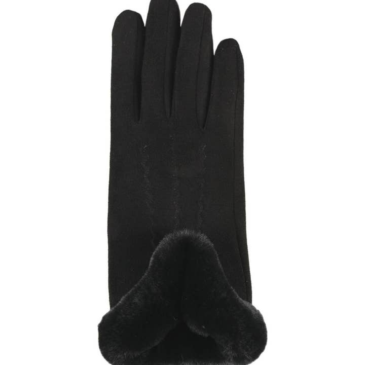 7305 Faux Suede w/ Cuff Gloves Winter for wholesale by Jeanne Simmons Accessories