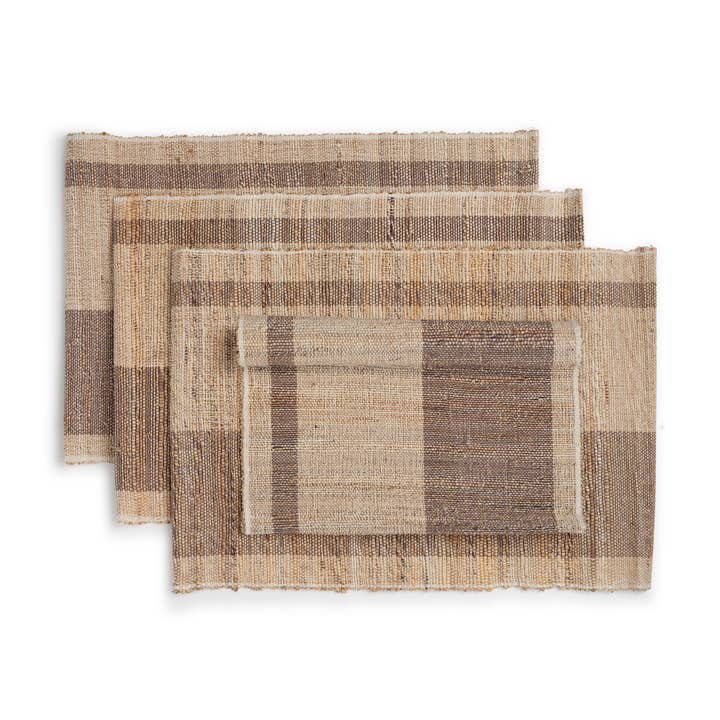 Set de sets de table en fibre de banane | Tissé à la main Biscotti Sel de Mer (lot de 4) pour la vente par Sustainable Threads