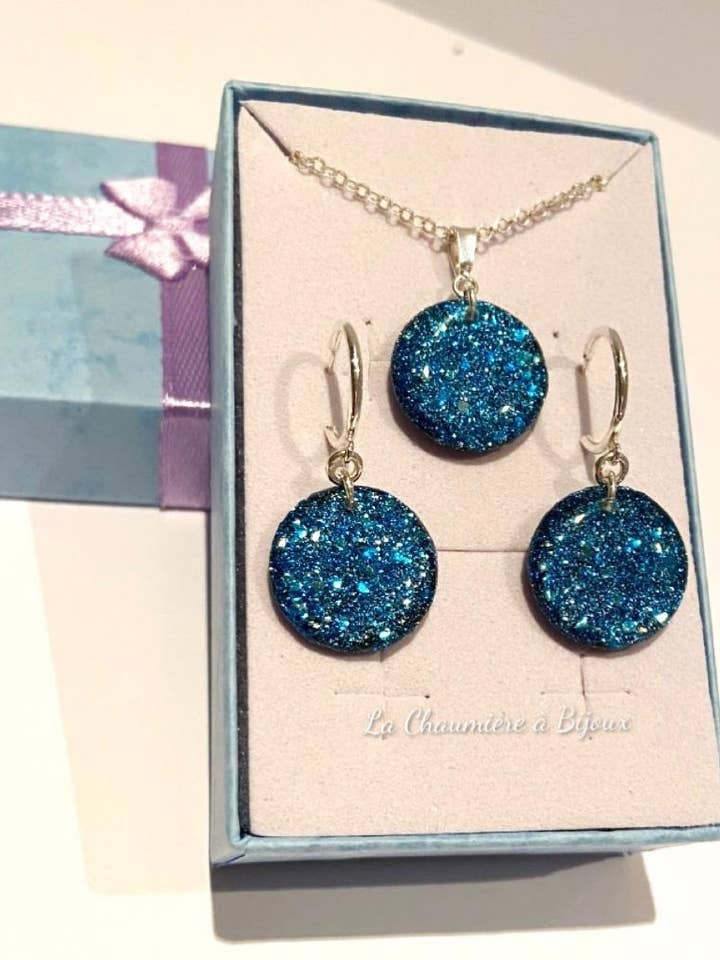 Set - Blue starry sky for wholesale by La Chaumière à Bijoux