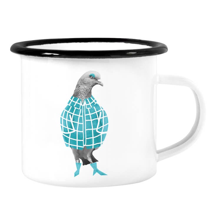 Tazza smaltata Peggy Pigeon per la vendita all'ingrosso da parte di Mira Mito