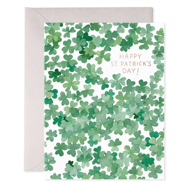 E. Frances Paper - Wholesale St. Patrick's Day Card - Shamrocks Greeting Card | St. Patricks Day Card