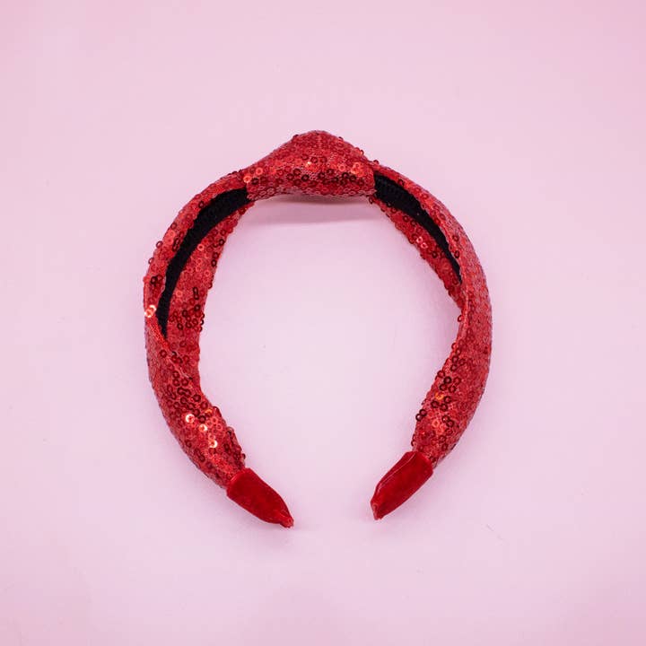 Frog Sac - Wholesale Fashion Headband - Kids - Sequin Knot Headband - Valentine's, Christmas, St. Patrick's