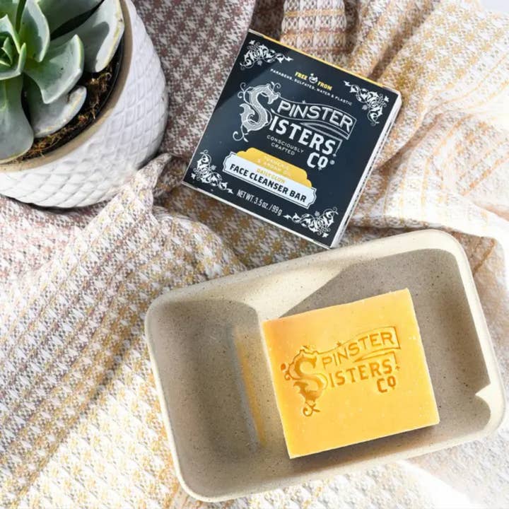 Spinster Sisters Co. / Old Salt Grooming Supply - Wholesale Facial Cleanser - Nourishing Face Cleanser Bar w/ Turmeric & Argan Oil3