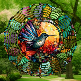 Vidriera giratoria con forma de colibrí #2 con forma de sublimación para venta al por mayor de Fun-R-We Creations & Co. Ltd.