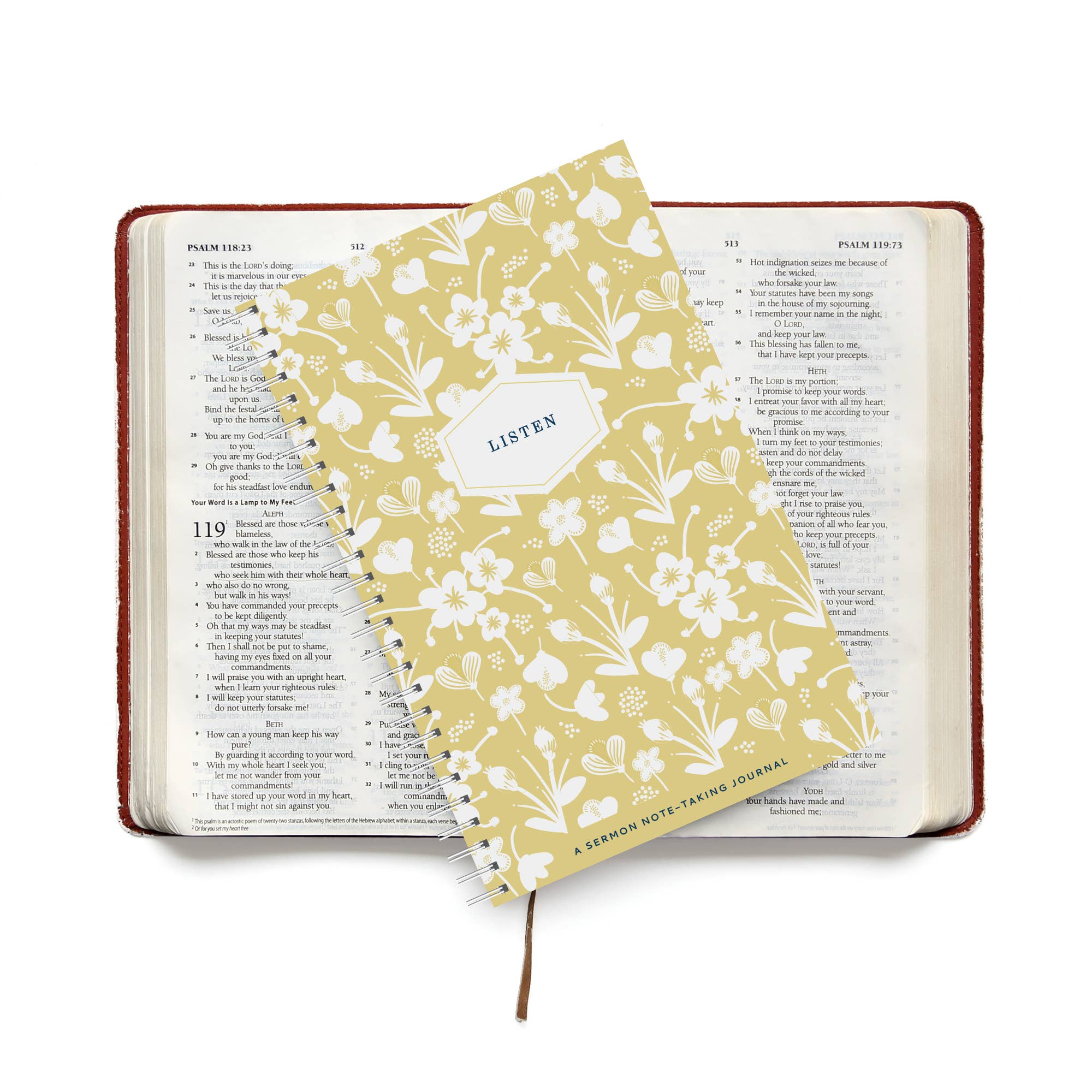 Muscadine Press - Wholesale Notebook - Sermon Notebook, Marigold Floral2