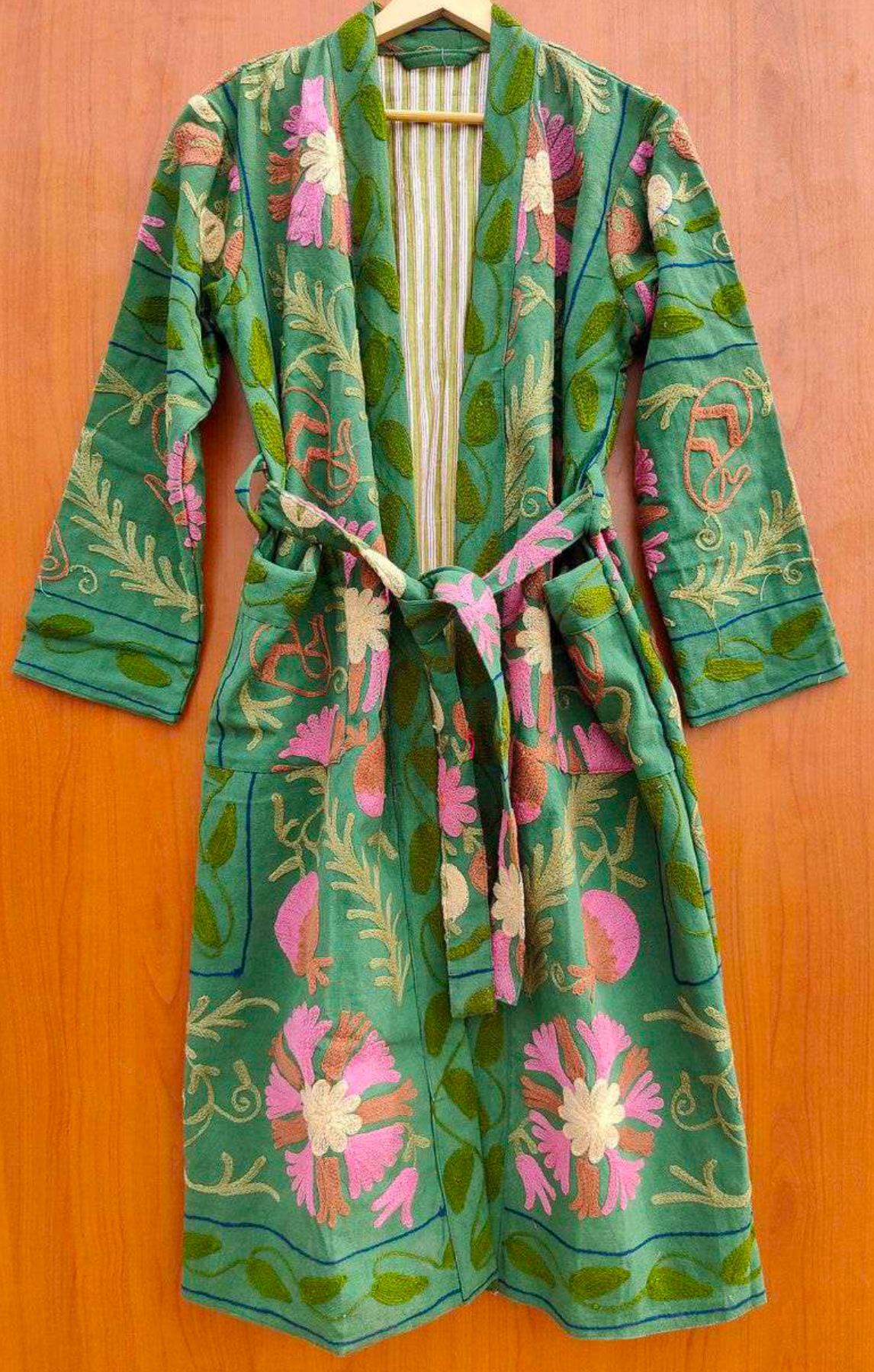 AMRANIS - Wholesale Robe - Women's - GREEN SUZANI KIMONO ROBE 1