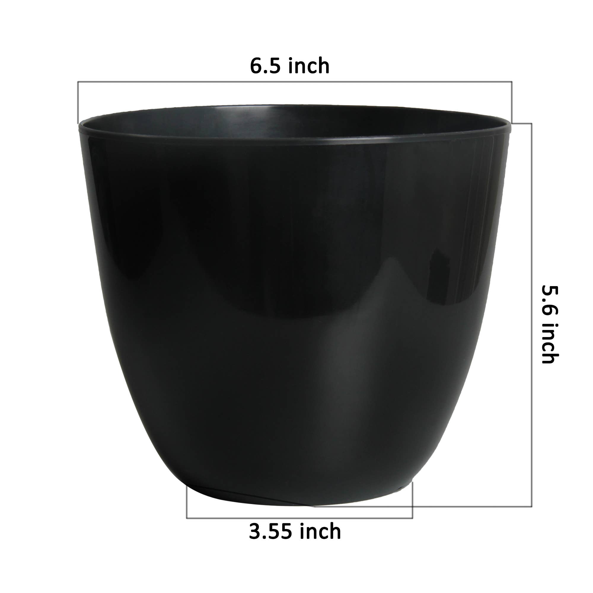 Youngever - Wholesale Plant Pot - Youngever 7 Pack 6.5 Inch Plastic Planters Flower Pots-Black1