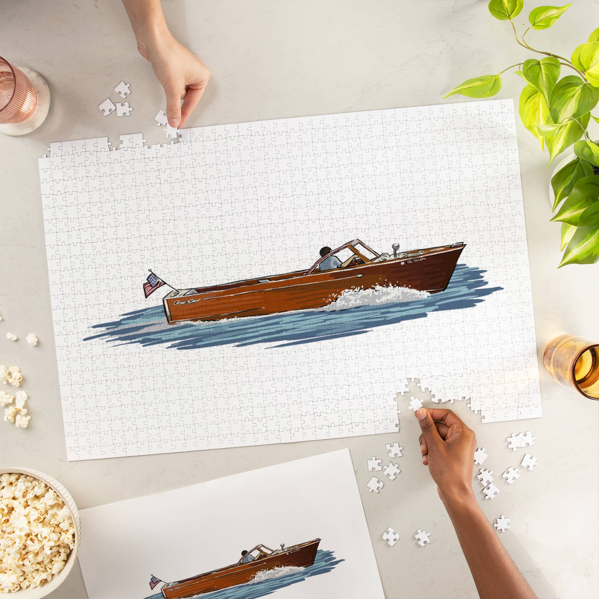 Lantern Press - Vente Puzzle – adulte - PUZZLE DE 1000 PIÈCES Bateau en bois, icône1