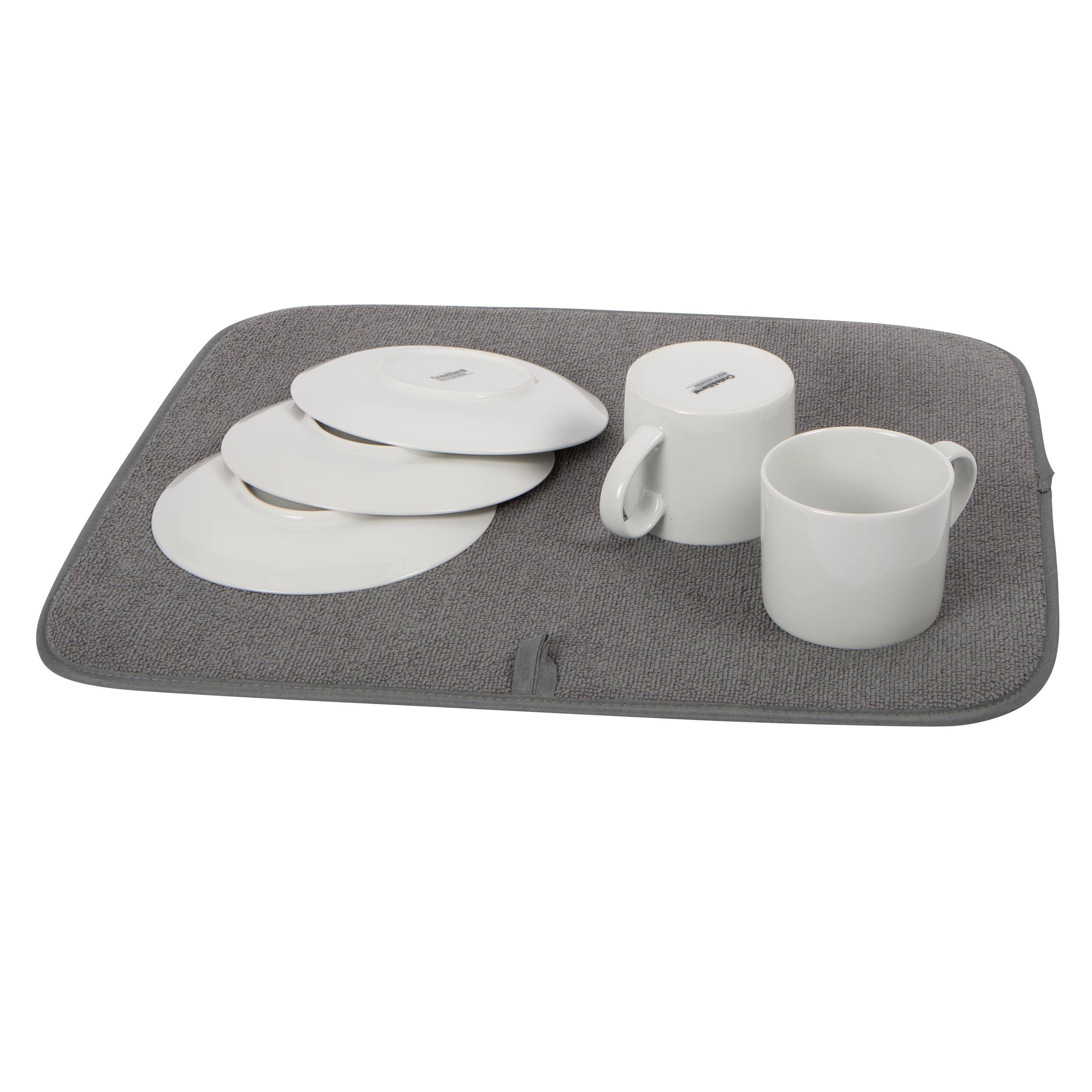 Oggi – Großhandel Abtropfmatte/-gestell – Geschirrtrocknermatte - Mikrofaser, 16x18 - Grau1