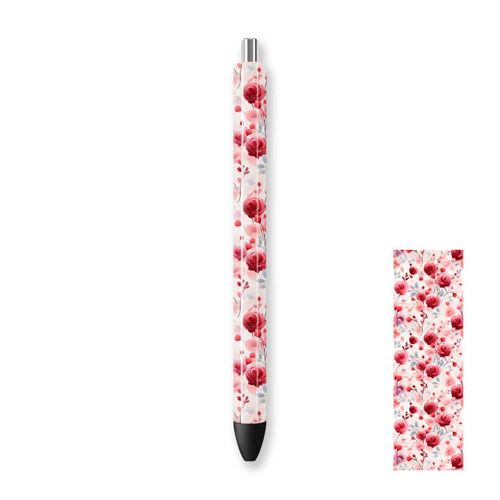 UV DTF Pen Wrap - Roses for wholesale by Small Biz Shipping Co