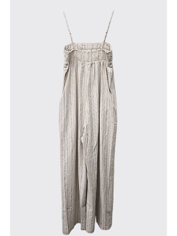 Natural Stripe Linen Jumpsuit for wholesale on Faire9
