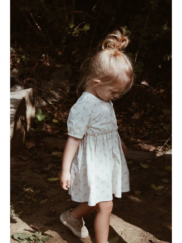 Eli & Nev (we cover U.S. import duties) - Vente Robe – bébé - Robe d'été fleurie pour petite fille beige 100% coton OEKO-TEX7