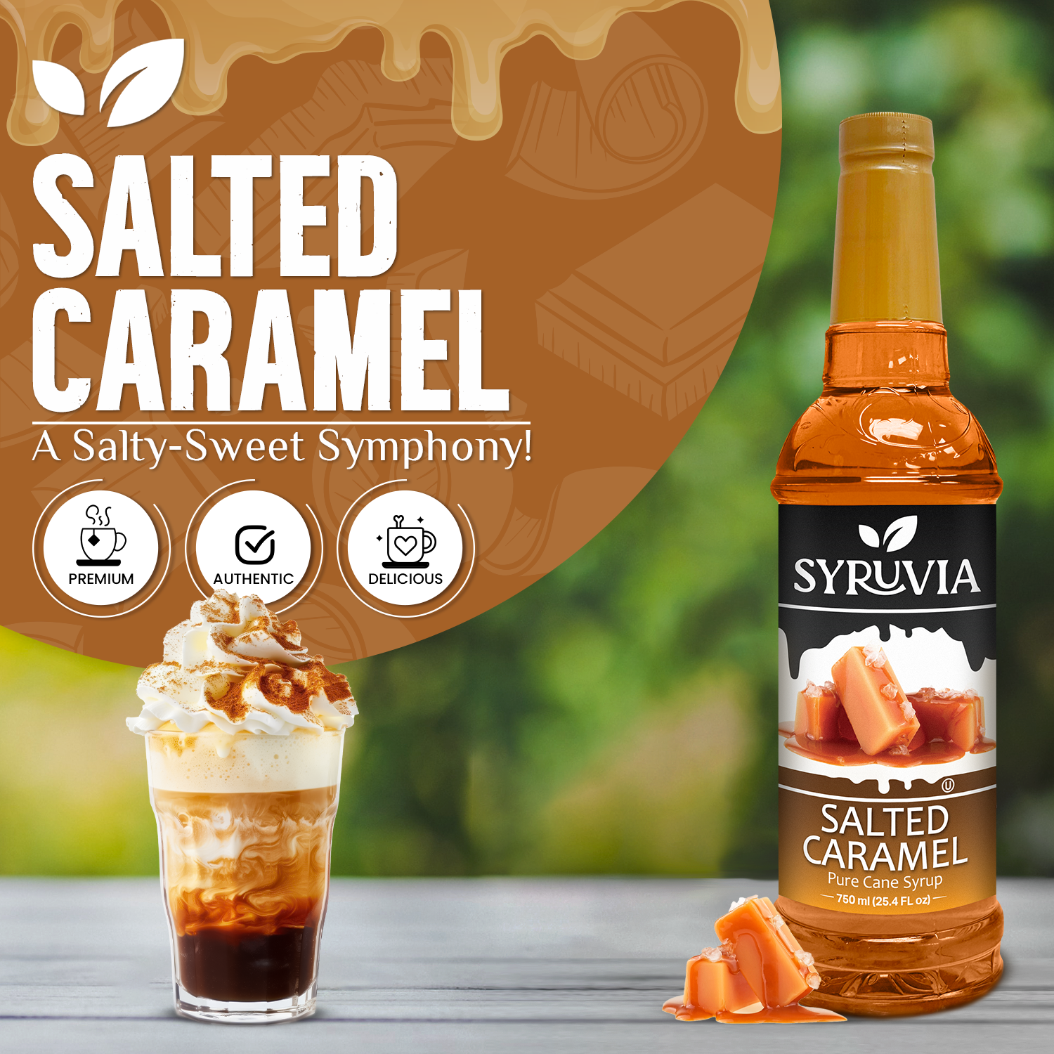 Syruvia - Wholesale Flavored Syrup - Salted Caramel Syrup1