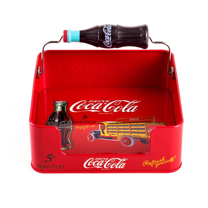 Tin Box Company - Wholesale Napkin Holder - Coke Napkin Dispenser Tin w/ Bottle Handle