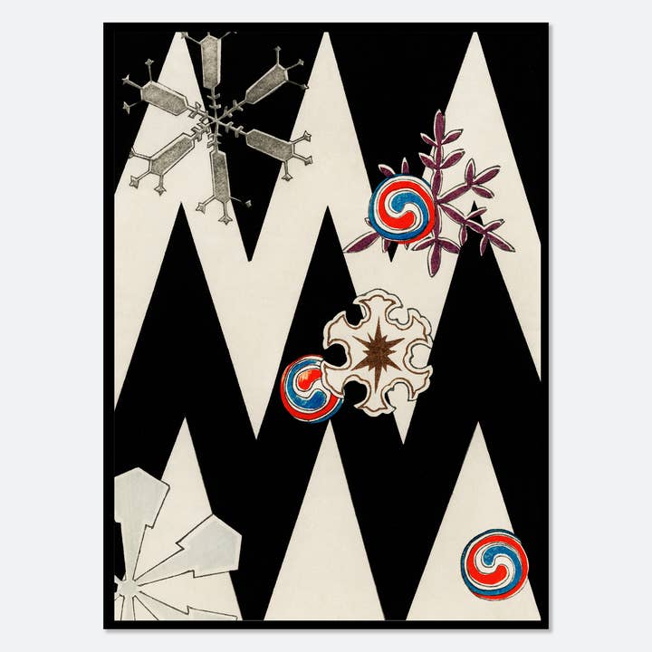 Watanabe Seitei Snow Flakes Illustration Art Print JP26B for wholesale by Sugar & Canvas