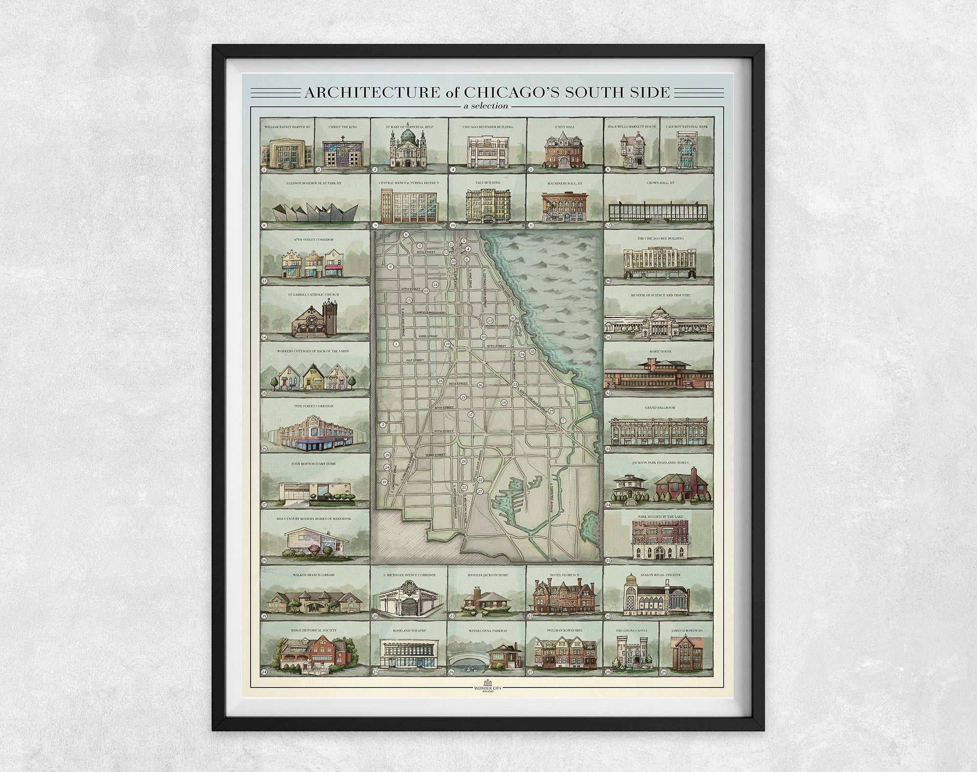 Wonder City Studio - Wholesale Art Print - Architecture Of Chicago's South Side1