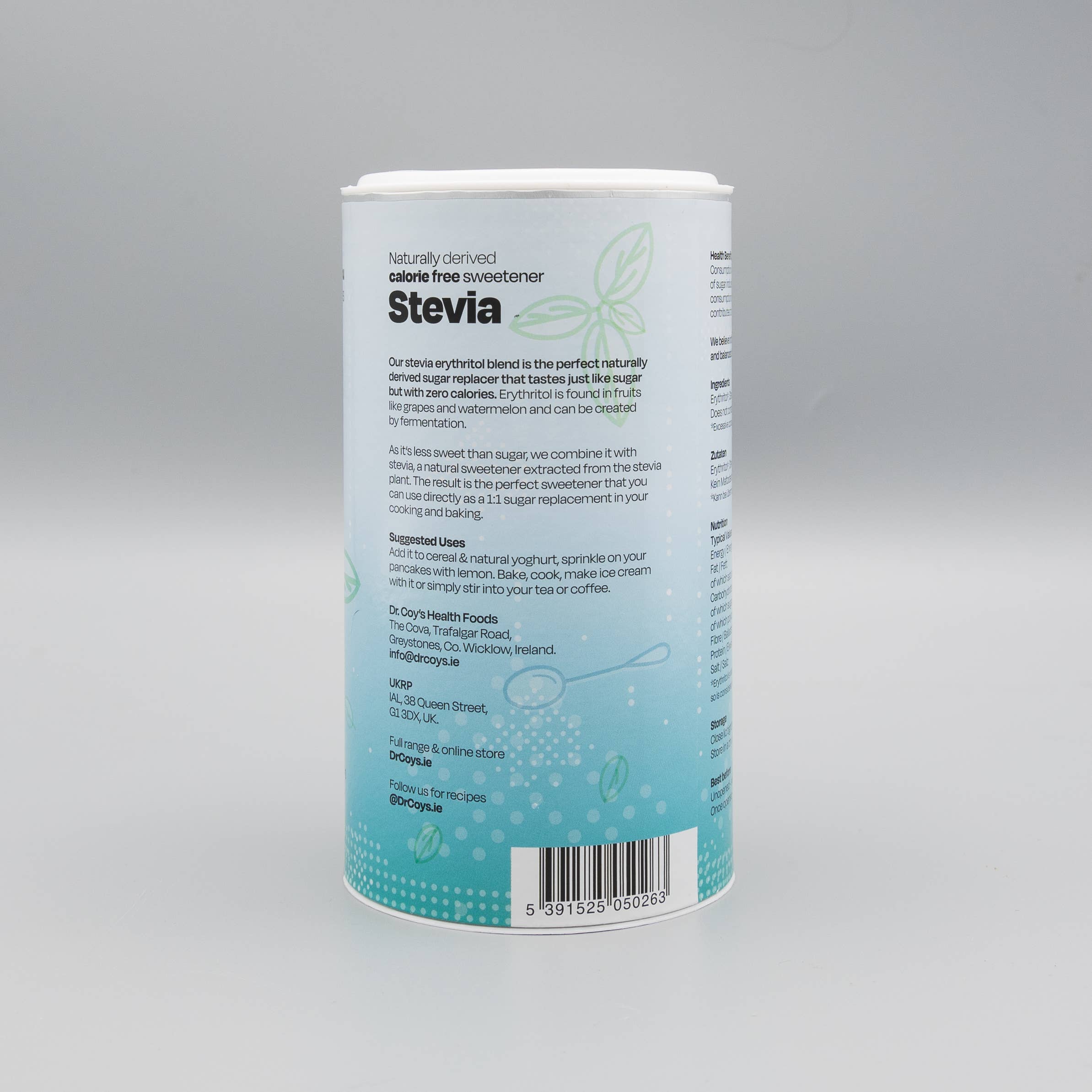 Dr. Coy's Health Foods - Wholesale Sugar/Sweetener - Dr. Coy's Stevia Table Top Sweetener - 750g4