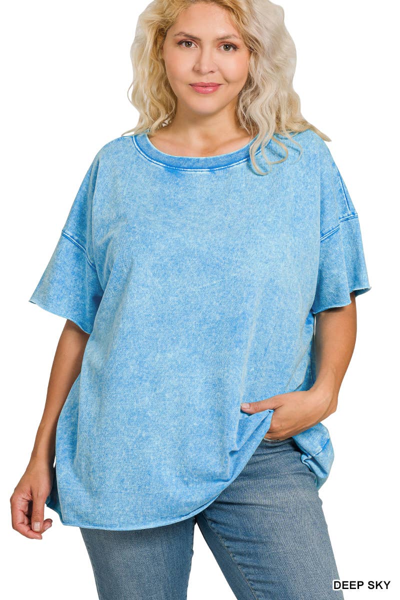 42POPS - Wholesale T-Shirt - Women's - ".._ Washed French Terry Loose fit Top Reg/Plus33