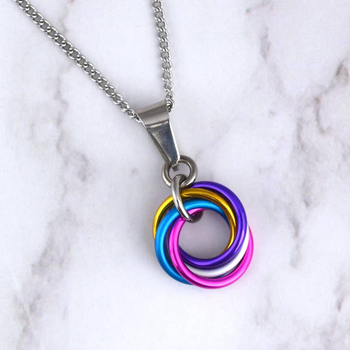 New Polyamory Pride - Small Swirl Pendant for wholesale by Rebeca Mojica Jewelry