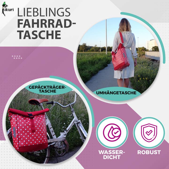 Ikuri - Wholesale Biking Accessories - Bicycle bag for luggage rack single bag - Lunares red